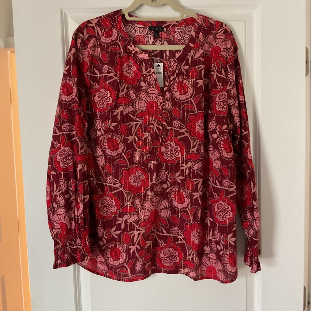 Floral Red Blouse